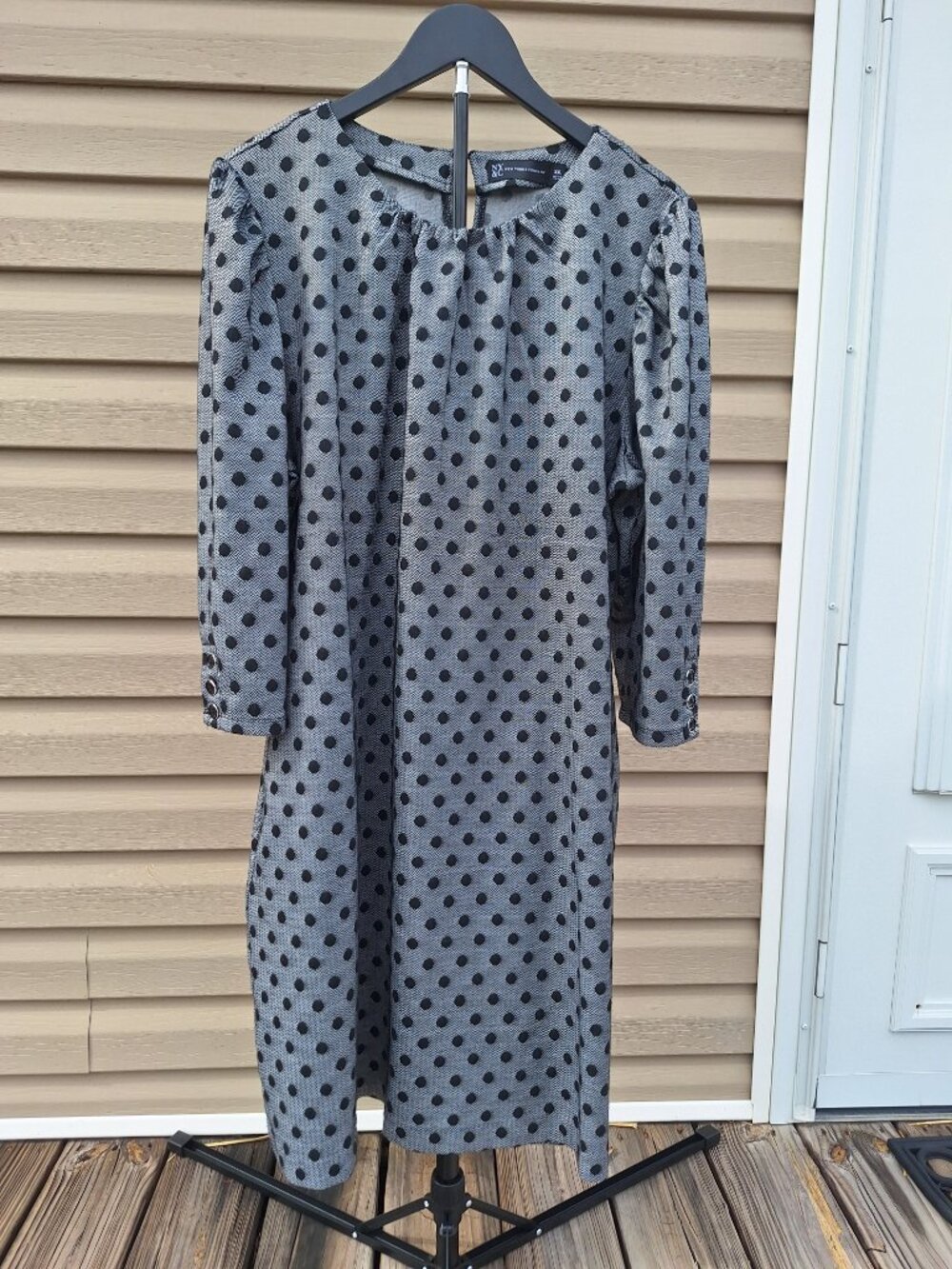 NY& Co Black & White Pattern Dress Sz XXL